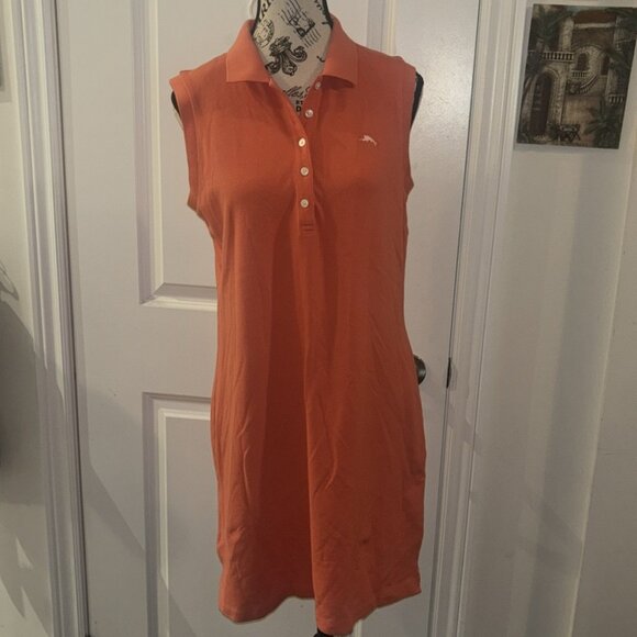 Tommy Bahama Dresses & Skirts - Tommy Bahama Shirt Dress Women Medium Orange Polo Short Sleeve Women’s